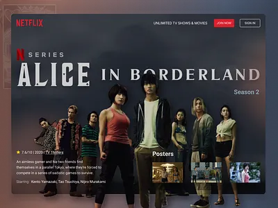 alice in borderland design figma design landing page modern template ui webdesign website