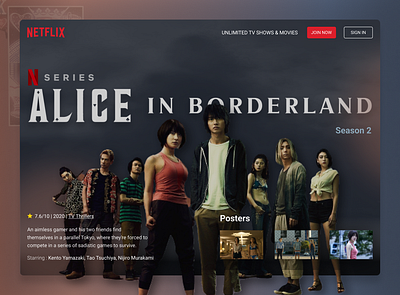 alice in borderland design figma design landing page modern template ui webdesign website