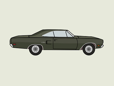 GTX Car Illustration adobe illustrator american car design graphic design green gtx illustration muscle car pontiac vector vehicle vintage
