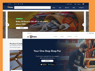 Biiibo - Construction Material WebStore adaptive baseline bootstrap brand identity branding design illustration logo product styleguide typography ui ux webstore