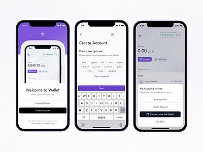 Crypto Wallet App banking create account create seed phrase crypto app crypto exchange crypto landing crypto wallet ethereum exchange finance fintech nft onboarding seed phrase send money splash screen stocks wallet wallet app web3