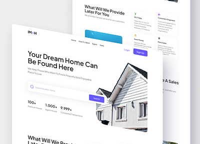 IMAH - Agency Real Estate Landing page apartement architecture build building home home page house landing page marketing properties property real estate real estate agency residance simple ui uiux design ux web design website design