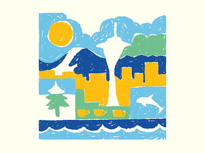 City Series - Seattle branding city cityscape colorful digital drawing harbor illustration killer whale landscape drawing mount rainier orcas pacific northwest pnw puget sound seattle seattle illustration sketchy space needle summer search washington