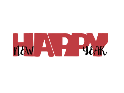 HAPPY NEW YEAR CELEBRATION - RED SIMPLE TRENDY WORDING 2023 aesthetic celebration christmas cool design gifts happy new year happy new year 2023 happy new year quotes happy new year wishes hello 2023 red simple special stickers trendy typography vintage welcome 2023
