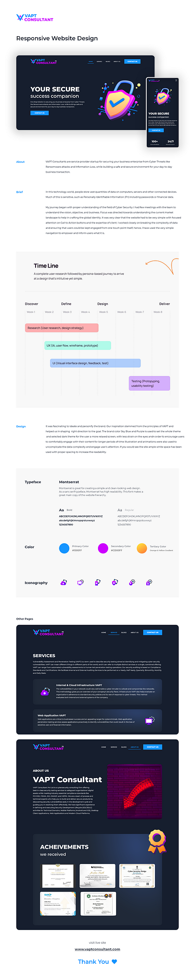 VAPT Cyber Security Consultant Website Design designer illustration responsive ux vector visualdesign
