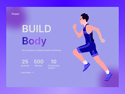 Fitness web fitness health landing page ui