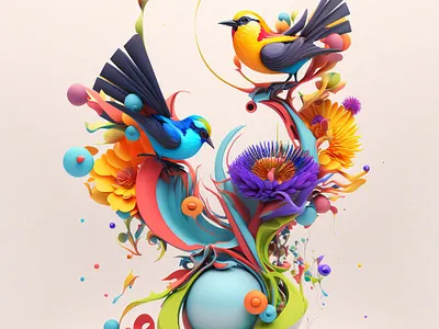 Earth Song No. 002 3DART 3d 3dart 3dillustration aiart aigc bird branding design environmental environmental protection floral flower giftdesign graphic design illustration nature painting poster sdg sdggoals