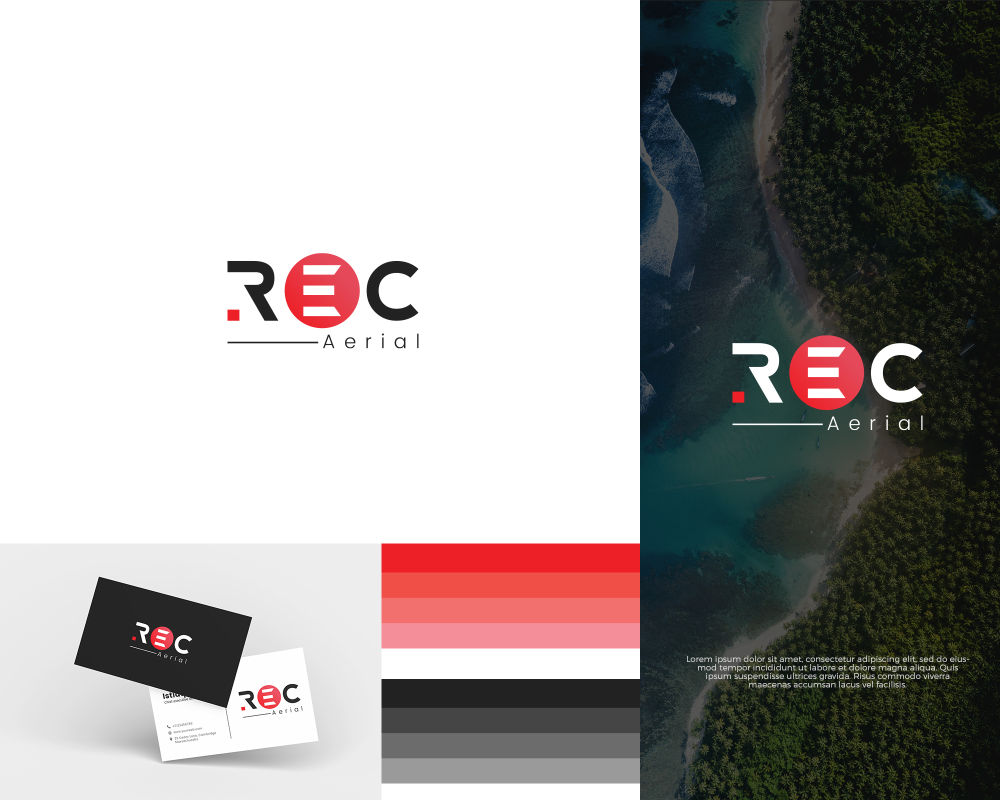 Film production logo brand design branding camera clean drone film film logo film production logo logodesign media logo minimal minimalist modern movie production photography logo rec studio logo