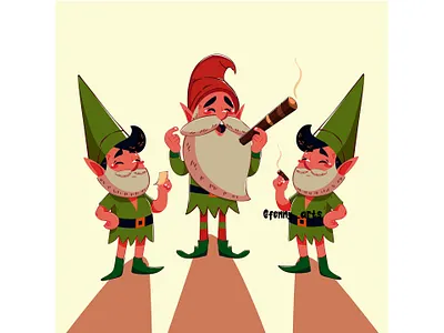 Cheerful Cartoon Elves Illustration assortment background box cartoon celebration character christmas clipart collection costume dwarf elf festival gift green object party present set template