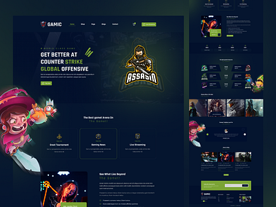 Gaming Landing page 3d agency animation branding business company corporate creative design graphic design illustration logo motion graphics ui