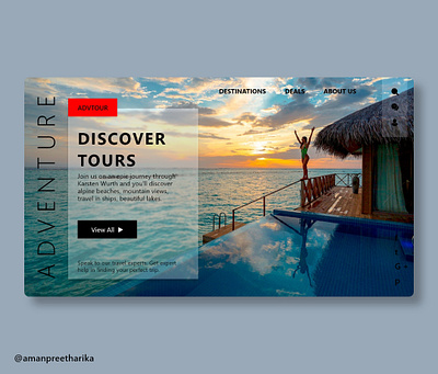 Tour Discovery Landing Page 3d animation app branding design discovery graphic design illustration landing logo motion graphics page template tour typography ui ux vector web website