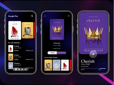 Book App UI-UX Design - 1 branding design graphic design icon tasarım ui ux uygulama