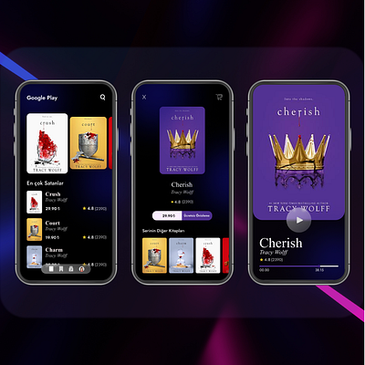 Book App UI-UX Design - 1 branding design graphic design icon tasarım ui ux uygulama