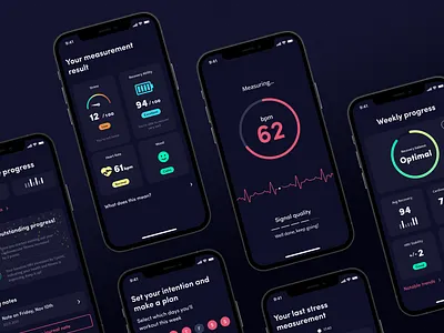 UX/UI design for fitness app app b2b concept design design concept figma fitness health heart rate hrv ios ios app mobile product sport ui ux ux ui visual design wellness