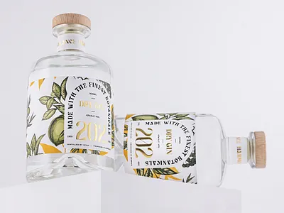202 Dry Gin Packaging 3d branding graphic design logo