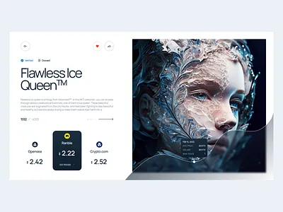 NFT Collection page art blockchain clean concept crypto elegant nft nft art nft collection nft desktop nft details nft website opensea rarible ui uiux ux website