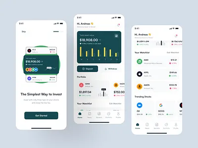 Invester - Stock Investment App UI Kit branding chart crypto design finance financial fintech investment mobile mobile design payment pixlayer stock transaction ui ui kit uikit ux wallet web design