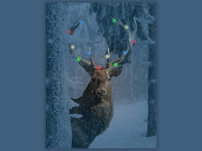 Deer collage deer fantasy illustration
