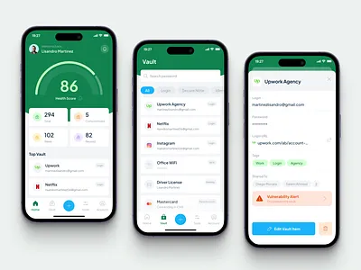 Password Manager App Exploration app app design app ui clean design mobile mobile app mobile app design mobile app ui mobile ui password password manager security ui uidesign uidesigner uiux uiuxdesign userinterface vault