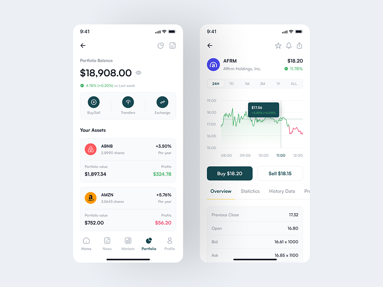 Invester - Stock Investment App UI Kit by Pixlayer Interface for ...