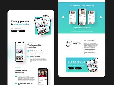 SRF Social APP Landing Page app elementor landing minimal ui ux wordpress