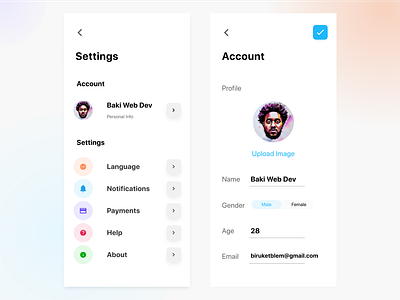 Mobile Setting UI Design ui