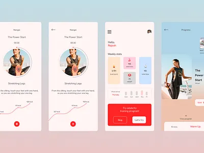 Fiteasy - a fitness application app design figma illustration mobile photoshop ui ux