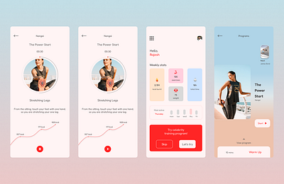 Fiteasy - a fitness application app design figma illustration mobile photoshop ui ux