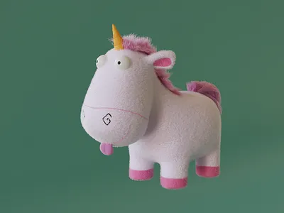 Despicable Me Unicorn Plushie 3d 3d blender 3d model blender cycles cycles rendering design despicable me digitalart fluffy modelling 3d particles plushie unicorn