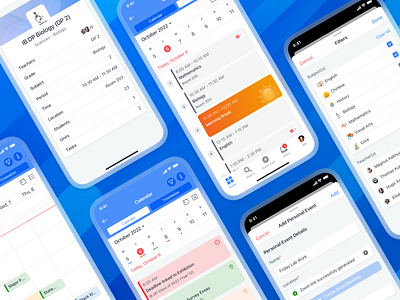 Calendar & Timetable - iOS Mobile App calendar class deadlines edtech education events filters ib ios mobile schedule school students teachers timetable ui ux