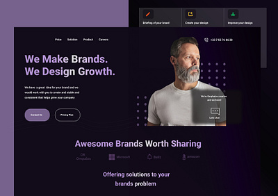 Agency Landing page logo motion graphics ui ui design ux vector