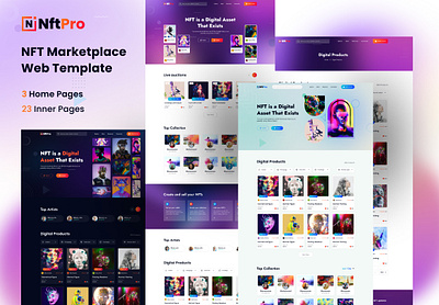 NftPro – NFT Marketplace Website Figma Template 🎨 nft platform nft website