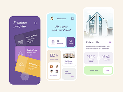 Property Investment Mobile App app clean design flat mobile ui ux