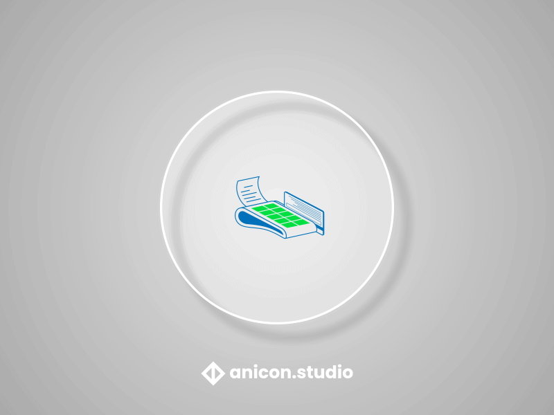 Touch screen pos terminal - transaction accepted anicon animated logo design graphic design icon illustration json logo lottie motion graphics