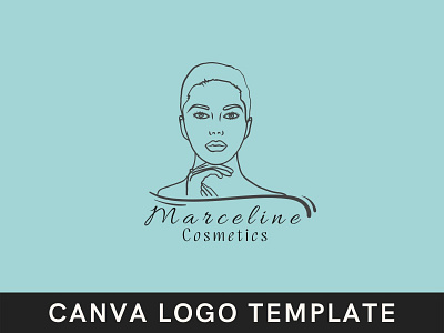 Premade Feminine Woman Canva Logo Template beauty logo brand identity branding canva design feminine logo hand drawn illustration logo logo design saloon spa template woman logo