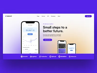 Banking App Landing Page 3d animation app banking branding design graphic design illustration landing logo mobile motion graphics purple ui uiux uiuxdesign ux vector web webdesign