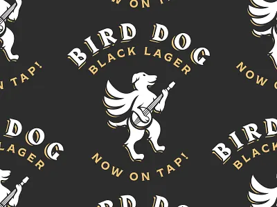 Bird Dog Black Lager amereicana band banjo bavarian beer birddog blackletter bluegrass country design german helena illustration lager logo montana music old time tap art typography