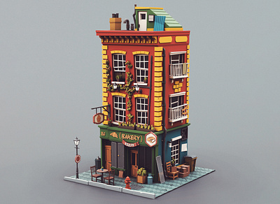 Low poly Bakery 01 bakery stylized