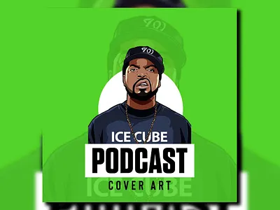 Ice Cube Podcast Cover Art Design adobe adobe photoshop branding cover art design designing graphic design graphics illustrator photoshop podcast podcast show