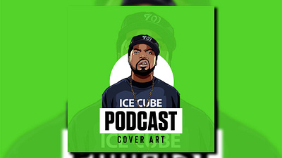 Ice Cube Podcast Cover Art Design adobe adobe photoshop branding cover art design designing graphic design graphics illustrator photoshop podcast podcast show