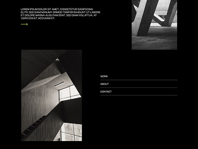 Architecture Studio Introduction and Nav Section architecture design graphic design motion graphics neon typography