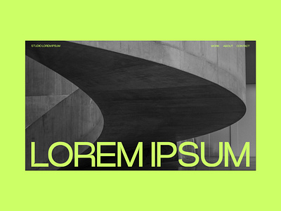 Architecture Studio Landing Page architecture design motion graphics neon typography