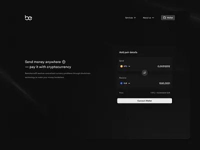 Crypto Exchange UI/UX — Remittance® blockchain crypto cryptocurrency design exchange ui ux uxui inspiration web design