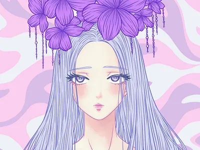Violet-(Think-of-Me) anime anime art artwork design digital digital illustration digital painting drawing flat flower girl illustration illustrator linework manga manga art personal project think of me violet