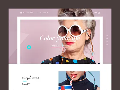 HAPPY-NES WEBSITE colorful design e commerce ecommerce mobile product design ui ux web web design