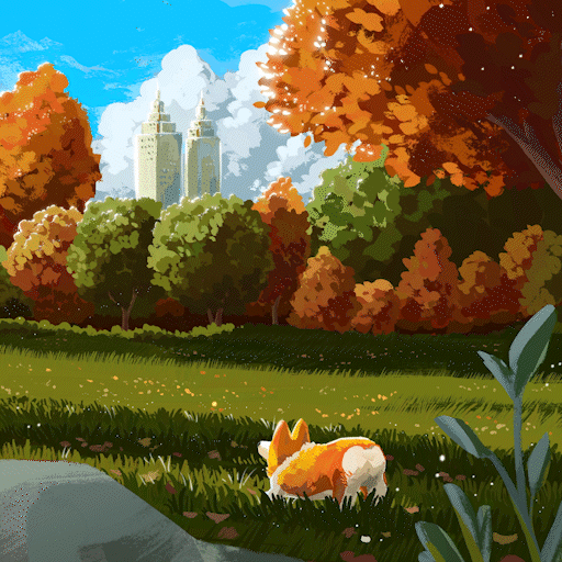 Fall in Central Park after effects animation art design digital illustration procreate