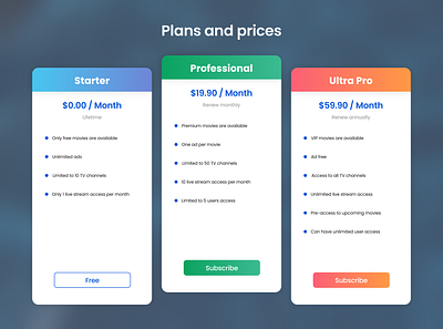 Daily UI 026 - Subscribe adobe xd app dailyui design figma plans priceandplan pricing subscribe ui uidesign uiux uiuxdesign ux uxdesign