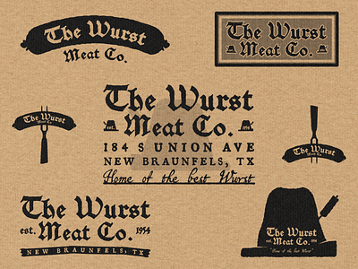 The Wurst Meat Co. bbq brand design branding butcher design german graphic design lettering logo logo inspiration meat meat market retro retro logo texas typography vintage vintage logo