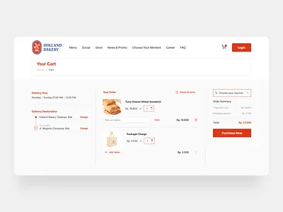 Bakery Website Design - Checkout Page bakery branding card checkout design landing page location orange page promos site ui ui design user interface ux web website