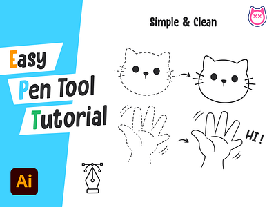 #CatalystTutorial Cat Pen Tool🐱✒️ animals cat cute drawing education face icon illustration line logo pen tool pet sketch symbol tool tutorial
